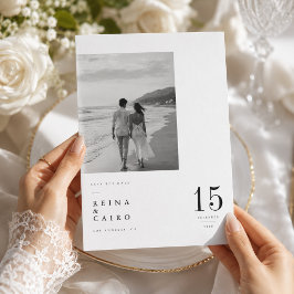 Moderne Fotokarte mit großem Datum zur Vorankündig Save The Date