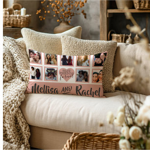 Moderne Fotokissen für beste Freundinnen mit Namen Lendenkissen