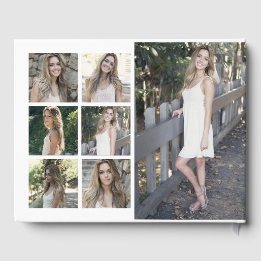 Moderne Fotolage und Monogramm-Abschluss Gästebuch (Rückseite)