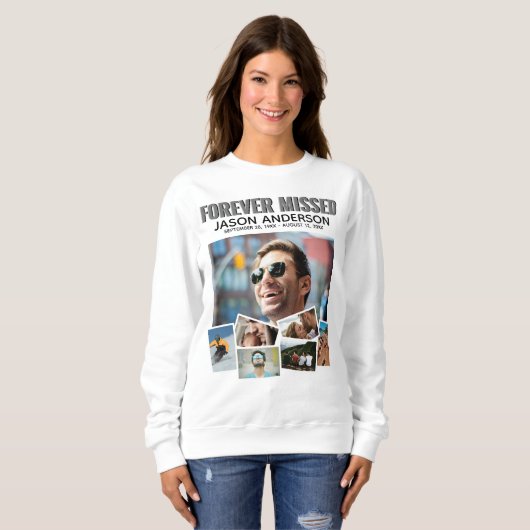 Moderne Fotomaterial Collage für immer fehlt Sweatshirt (Vorne ganz)