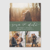 Moderne Fotomaterial Dunkle Seite Save the Date Magnetkarte (Vorderseite)