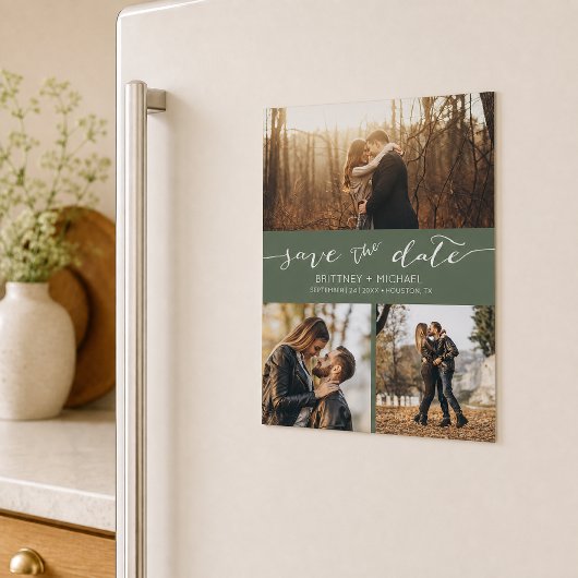 Moderne Fotomaterial Dunkle Seite Save the Date Magnetkarte