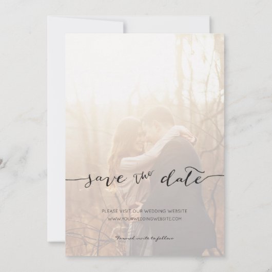 Moderne Fotomaterial Handgeschriebene Seite Grün Ankündigung (Rückseite)