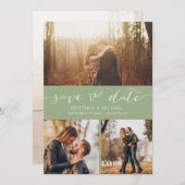 Moderne Fotomaterial Handgeschriebene Seite Grün Ankündigung (Vorne/Hinten)