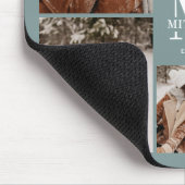 Moderne Fotomaterial Personalisierte Monogram grün Mousepad (Ecke)