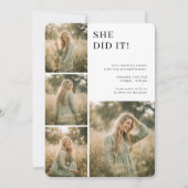 Moderne FotoPop-Collage Abschlussfeier Einladung (Rückseite)