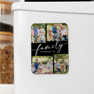 Moderne Fotos Collage Familien Schriftzug Andenken Magnet