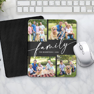 Moderne Fotos Collage Familien Schriftzug Andenken Mousepad