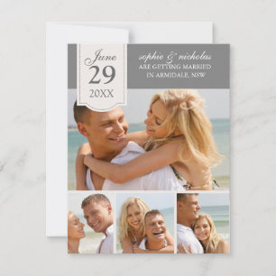 Moderne Fotos, die Save the Date wedding sind