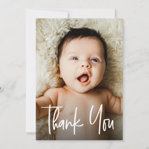Moderne Fotos für Babyduschen Dankeskarte