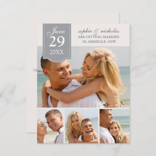 Moderne Fotos Hochzeit speichern das Datum Save The Date (Vorne/Hinten)