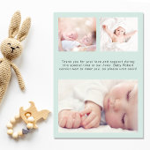 Moderne Fotos Mint Baby Birth Ankündigung