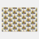 Moderne Fotos mit 3 Familienfamilien Muster Weihna Geschenkpapier Set (Vorderseite)