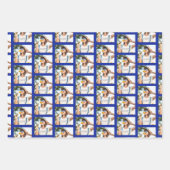 Moderne Fotos mit 3 Familienfamilien Muster Weihna Geschenkpapier Set (Vorderseite 3)