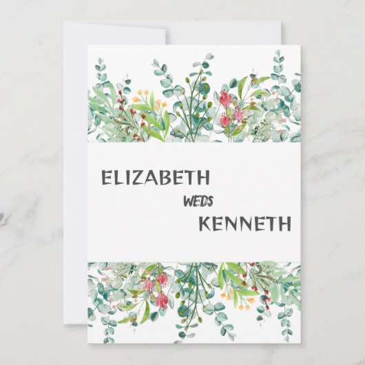 Moderne Fotos mit 4 Gittern Hochzeit Einladung (Vorderseite)