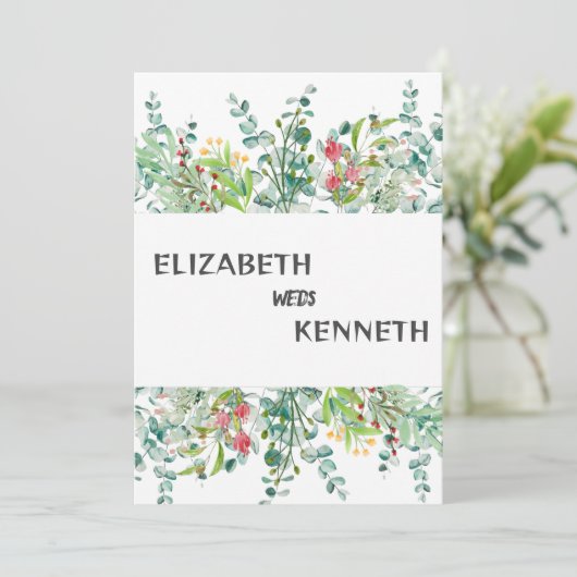 Moderne Fotos mit 4 Gittern Hochzeit Einladung (Stehend Vorderseite)