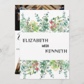 Moderne Fotos mit 4 Gittern Hochzeit Einladung (Vorne/Hinten)