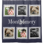 Moderne Fotos mit 6 Familienbezeichnungen Duschvorhang (Vorderseite)