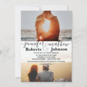 Moderne Fotos mit minimalistischer Schrift Einladung (Rückseite)