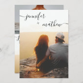 Moderne Fotos mit minimalistischer Schrift Einladung (Vorne/Hinten)