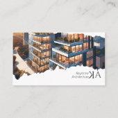 Moderne Fotos mit zweiseitigem Gebäude Visitenkarte (Rückseite)