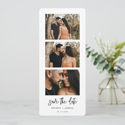 Moderne Fotos Save the Date Ankündigung (Stehend Vorderseite)