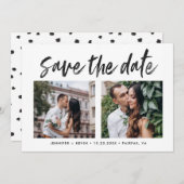 Moderne Fotos zum Hochzeitsplatz speichern die Dat Ankündigung (Vorne/Hinten)