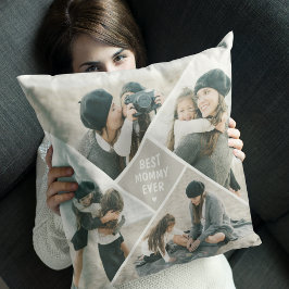 Moderne Fotosammlung "Beste MAMA je" Kissen