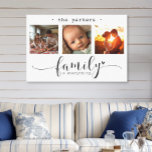 Moderne Fotosammlungsfamilie ist alles Leinwanddruck<br><div class="desc">Diese atemberaubende Leinwand-Wandkunst zeigt eine wunderschöne Collage aus drei Fotos, in der hochgeschätzte Erinnerungen ausgestellt sind, die mit der herzlichen Botschaft "Familie ist alles" geschmückt sind. Das elegante Schwarz-Weiß-Design, kombiniert mit exquisiter Schrift und Drucktypografie, schafft ein anspruchsvolles und dauerhaftes Stück, das jeden Innenstil ergänzt. Personalisieren Sie es mit Ihrem Familiennamen....</div>