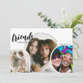 Moderne Fotosammlungsfreunde für immer Feiertagskarte (Stehend Vorderseite)