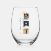 Moderne Fotovorlage Handgeschriebene Namensschrift Weinglas Ohne Stiel (Rückseite)