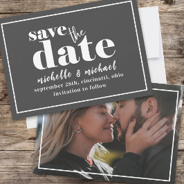 Moderne Fotovorlage Save the Date Typografie