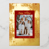 Moderne Fouler Weihnachtskarte Vorlage Holiday Red (Vorderseite)