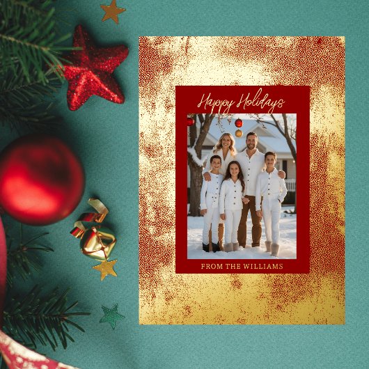 Moderne Fouler Weihnachtskarte Vorlage Holiday Red