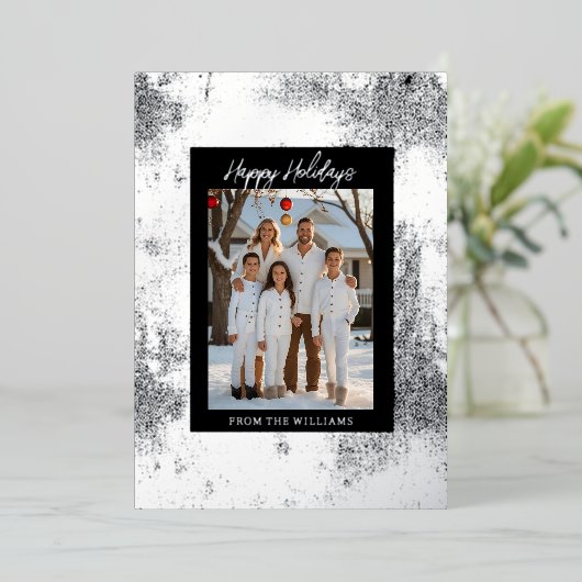 Moderne Fouler Weihnachtskarte Vorlage Urlaub Schw (Stehend vorne)