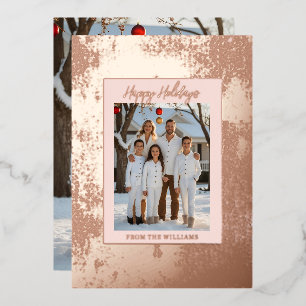 Moderne Fouler Weihnachtskarte Weihnachtszeit Rosa Folien Feiertagskarte
