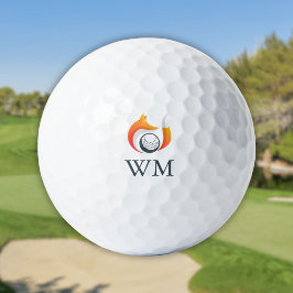 Moderne Fox- und Ball-Personalisierte Monogramm Golfball