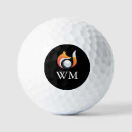 Moderne Fox- und Ball-Personalisierte Monogramm Golfball