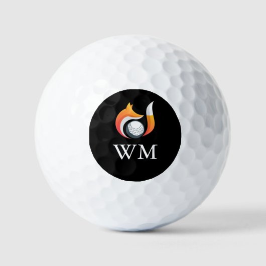 Moderne Fox- und Ball-Personalisierte Monogramm Golfball (Vorderseite)