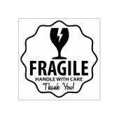 Moderne Fragile, Verpackung Gummistempel (Prägung)