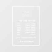 Moderne Frame Custom Business Logos Öffnungszeiten Fensteraufkleber (Blatt)