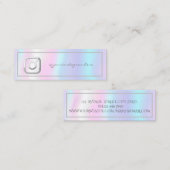 Moderne Frame Holographic Instagramm Social Media Mini Visitenkarte (Vorne/Hinten)