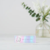 Moderne Frame Holographic Instagramm Social Media Mini Visitenkarte (Stehend Vorderseite)