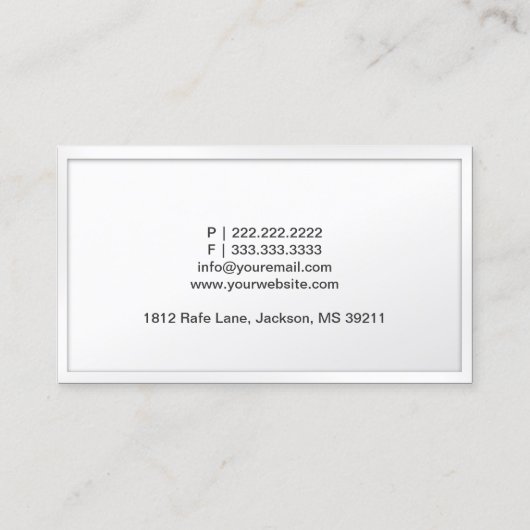 Moderne Frame Minimalistisch Investment Bank Visitenkarte (Rückseite)