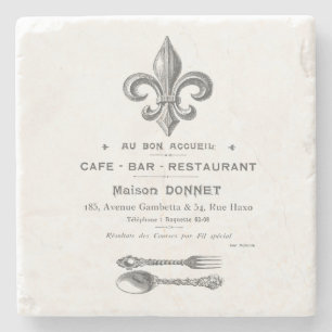 MODERNE FRANZÖSISCHE BISTRO-VINTAGE STEINUNTERSETZER