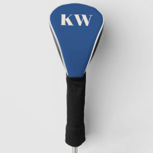 Moderne französische blaue Monogramm-Anfangsbuchst Golf Headcover