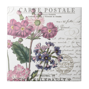 moderne französische Blumen vintage Fliese
