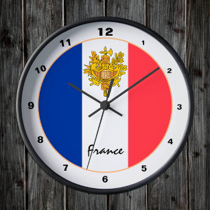 Moderne französische Flagge, Frankreich Zuhause / Runde Wanduhr
