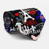 Moderne französische schwarze Collage Krawatte (Gerollt)