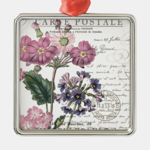 moderne französische Vintage-Blumen Ornament Aus Metall